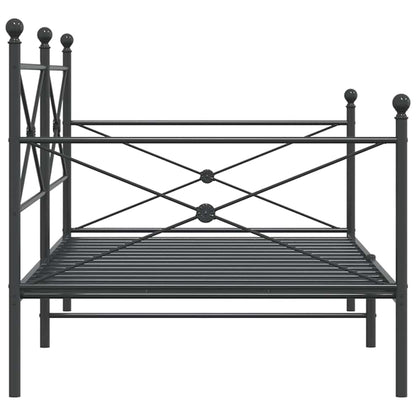 Day Bed without Mattress Black 100x200 cm Steel
