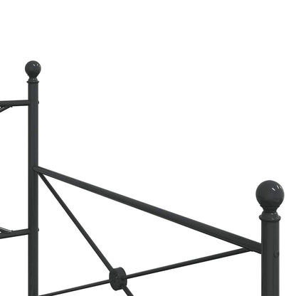 Day Bed without Mattress Black 100x200 cm Steel