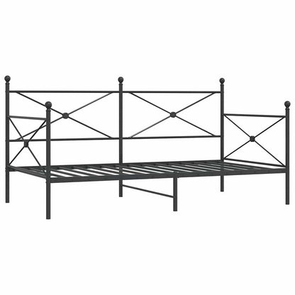 Day Bed without Mattress Black 107x203 cm Steel