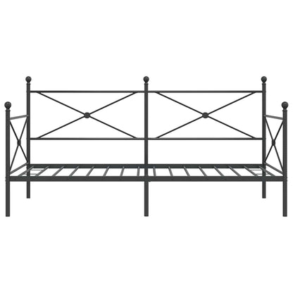 Day Bed without Mattress Black 107x203 cm Steel