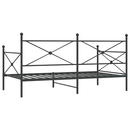 Day Bed without Mattress Black 107x203 cm Steel