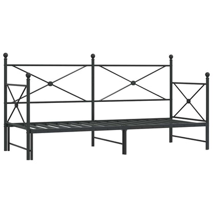 Daybed with Trundle without Mattress Black 80x200 cm Steel