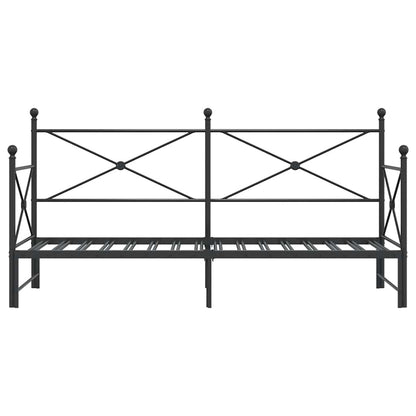Daybed with Trundle without Mattress Black 80x200 cm Steel