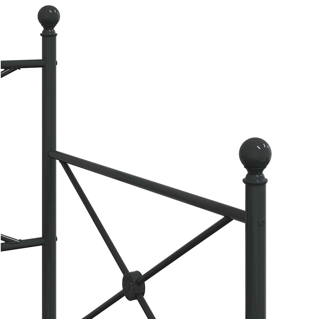 Daybed with Trundle without Mattress Black 80x200 cm Steel