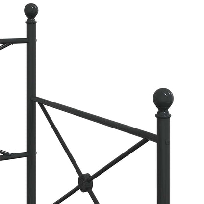 Daybed with Trundle without Mattress Black 80x200 cm Steel