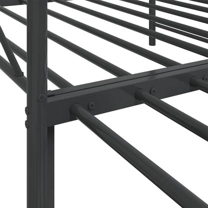 Daybed with Trundle without Mattress Black 100x200 cm Steel