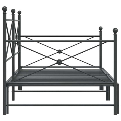 Daybed with Trundle without Mattress Black 107x203 cm Steel