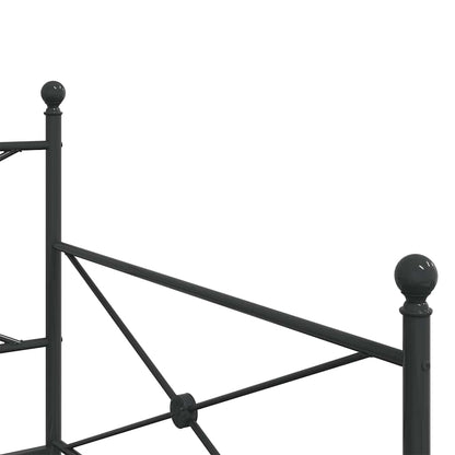 Daybed with Trundle without Mattress Black 107x203 cm Steel