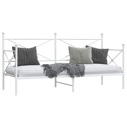 Day Bed without Mattress White 75x190 cm Steel