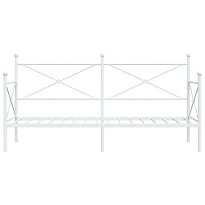 Day Bed without Mattress White 75x190 cm Steel