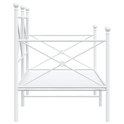 Day Bed without Mattress White 75x190 cm Steel