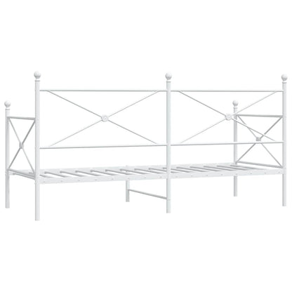 Day Bed without Mattress White 80x200 cm Steel