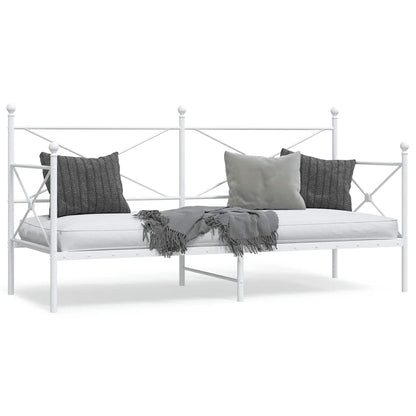 Day Bed without Mattress White 80x200 cm Steel