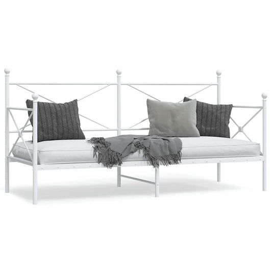 Day Bed without Mattress White 80x200 cm Steel