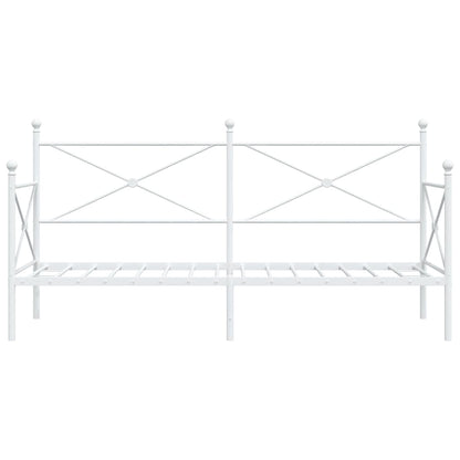Day Bed without Mattress White 90x190 cm Steel
