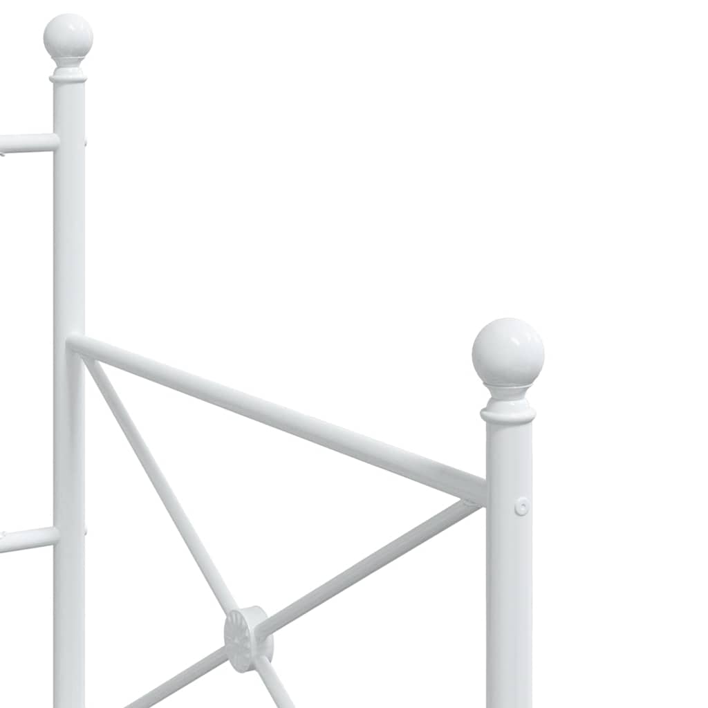 Day Bed without Mattress White 90x190 cm Steel