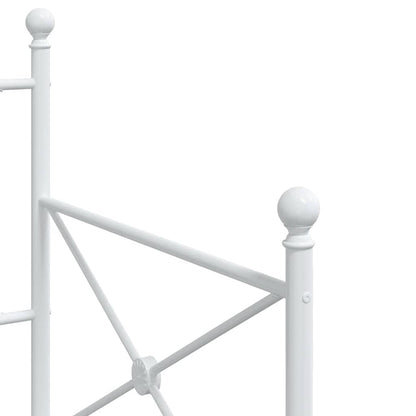 Day Bed without Mattress White 90x190 cm Steel