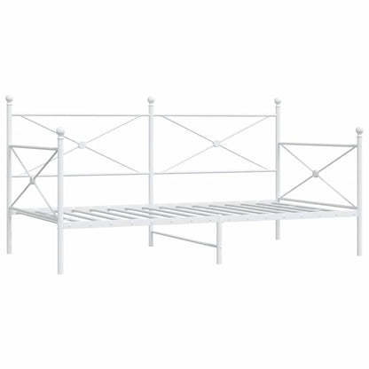 Day Bed without Mattress White 100x190 cm Steel