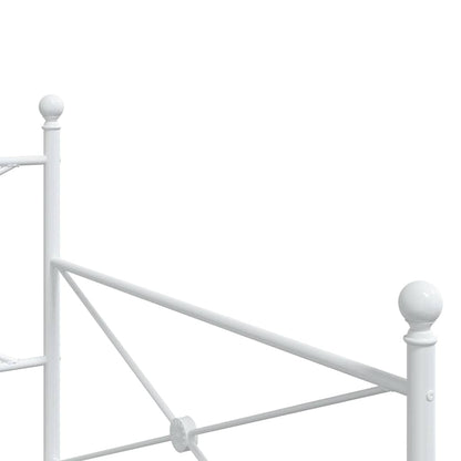 Day Bed without Mattress White 100x190 cm Steel