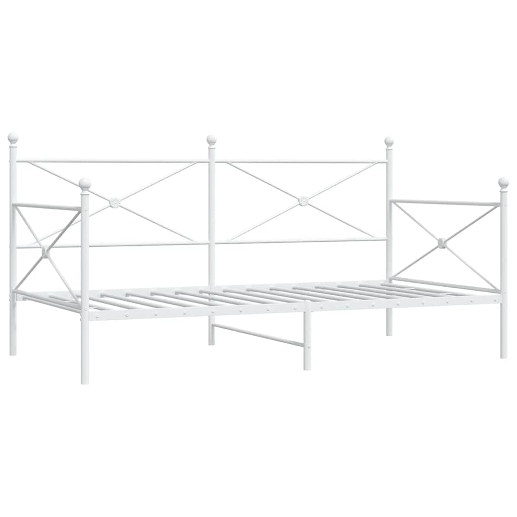 Day Bed without Mattress White 100x200 cm Steel