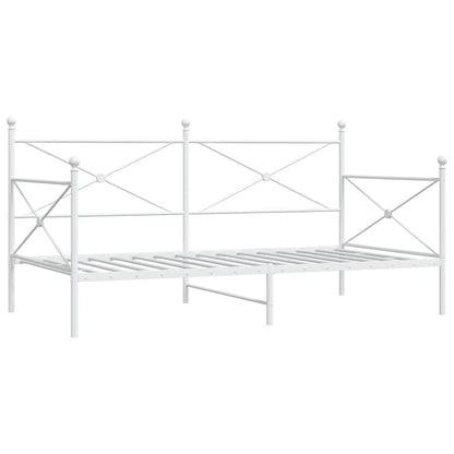 Day Bed without Mattress White 100x200 cm Steel