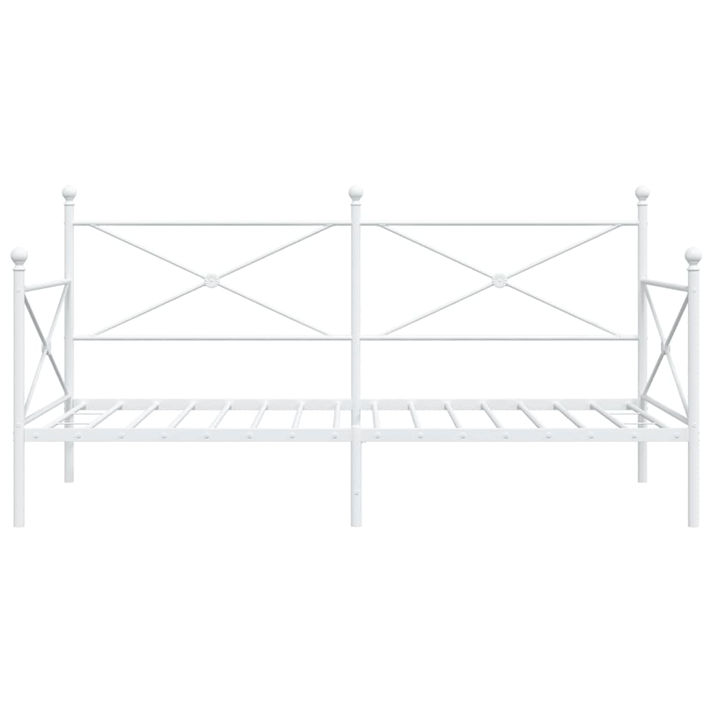 Day Bed without Mattress White 100x200 cm Steel