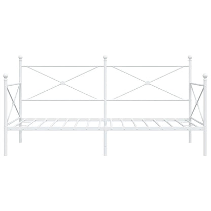 Day Bed without Mattress White 100x200 cm Steel