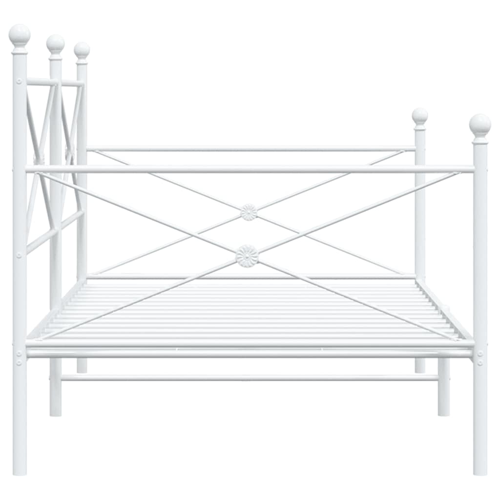 Day Bed without Mattress White 100x200 cm Steel