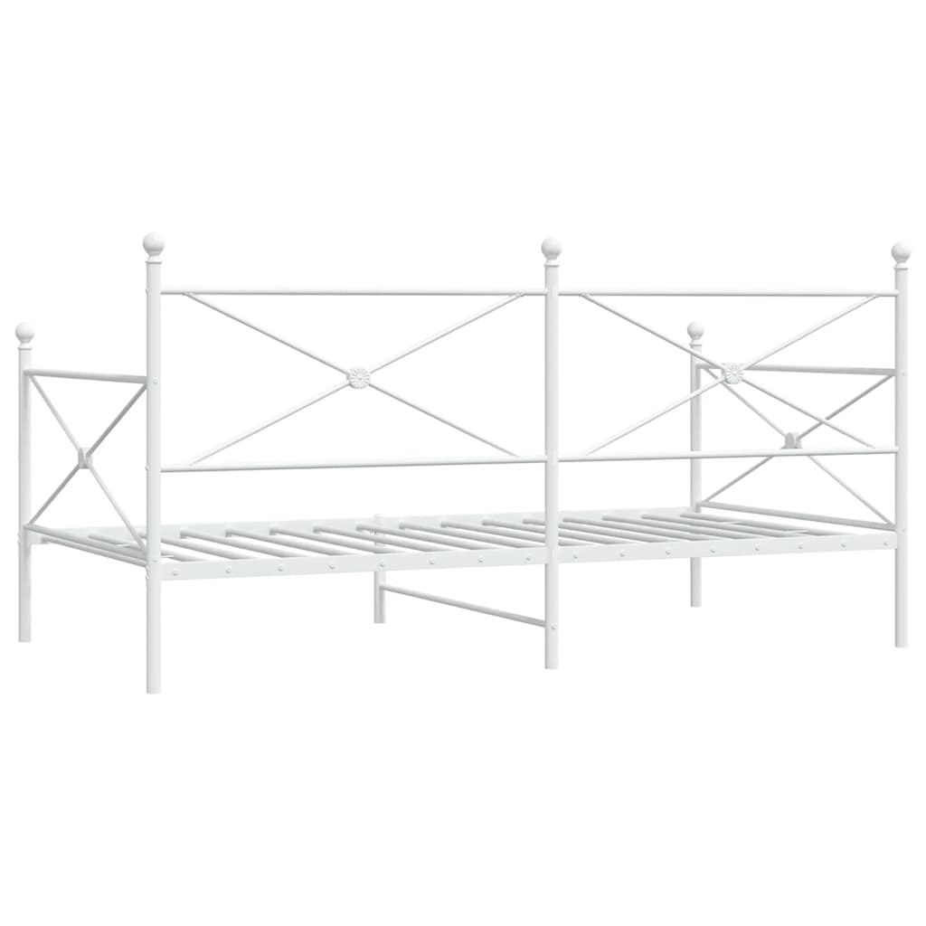 Day Bed without Mattress White 100x200 cm Steel