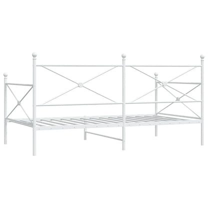 Day Bed without Mattress White 100x200 cm Steel