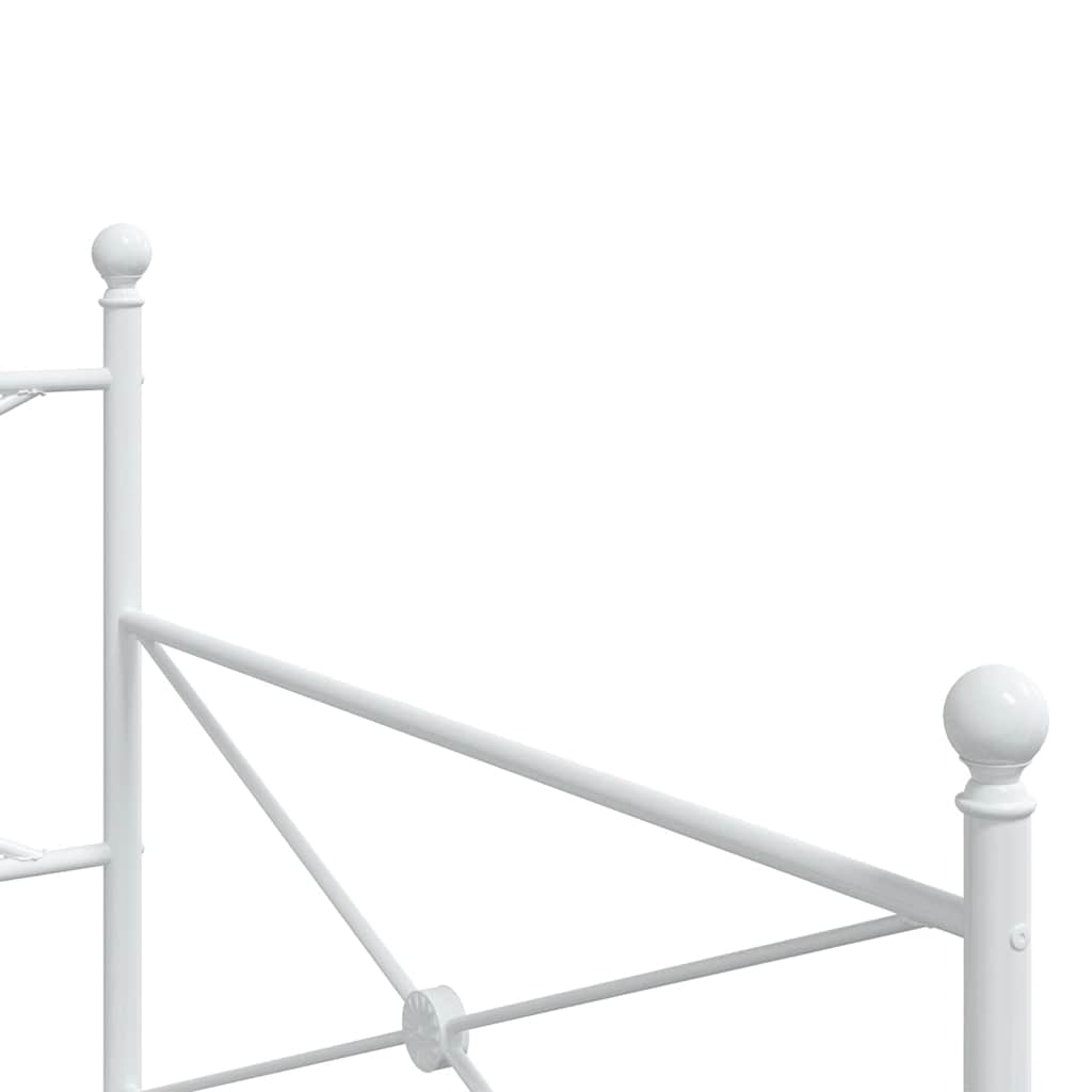 Day Bed without Mattress White 100x200 cm Steel