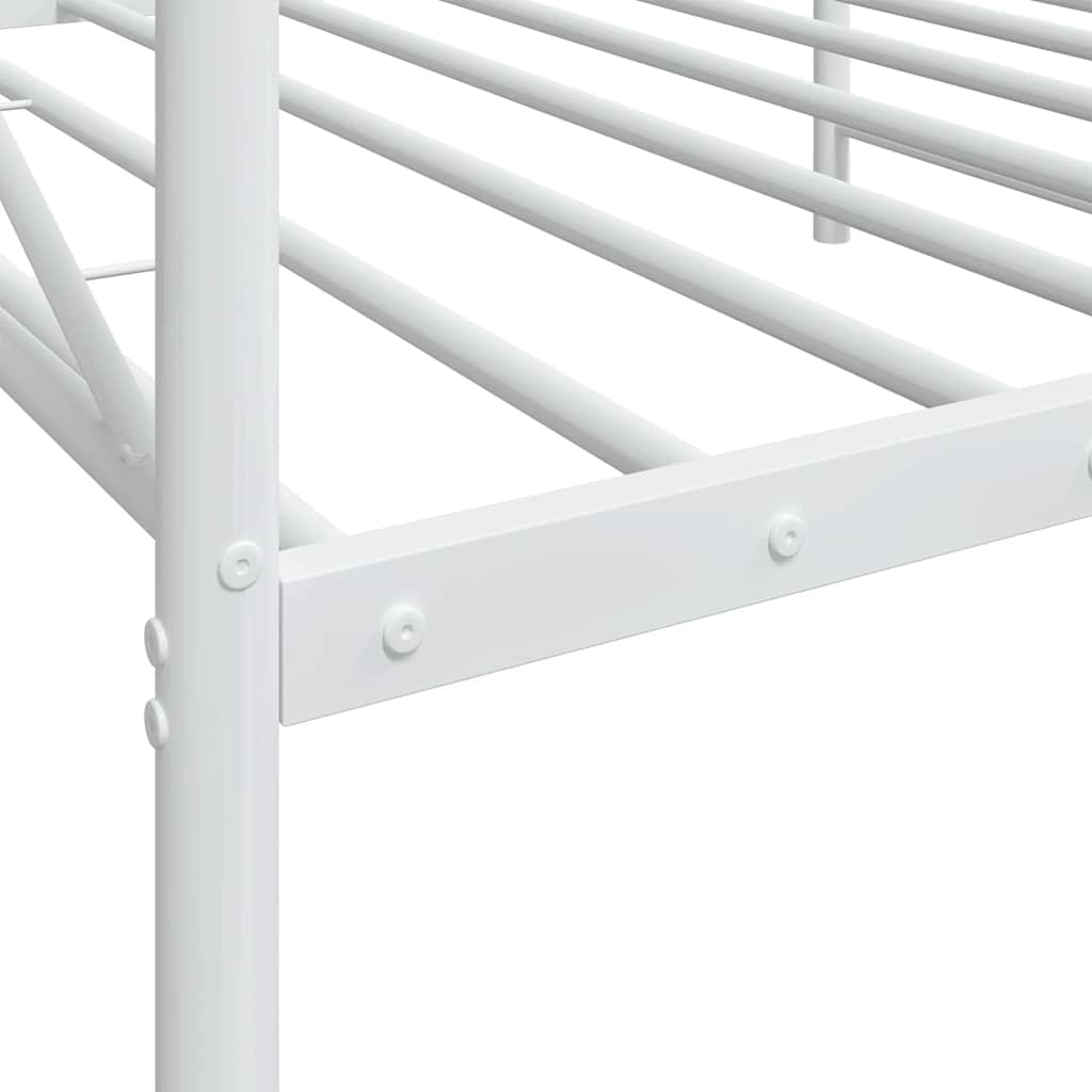 Day Bed without Mattress White 100x200 cm Steel