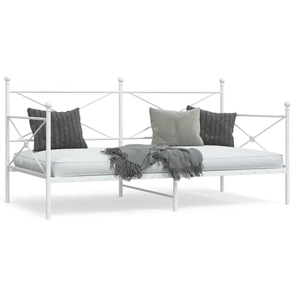 Day Bed without Mattress White 100x200 cm Steel