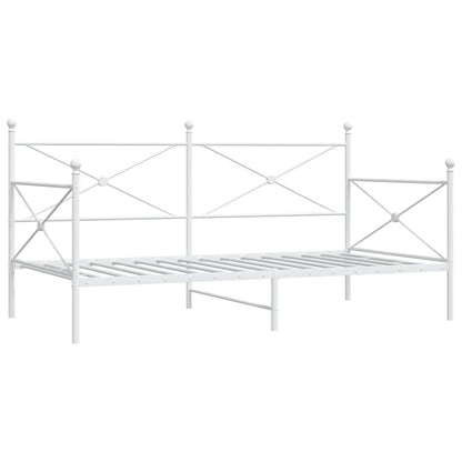 Day Bed without Mattress White 107x203 cm Steel