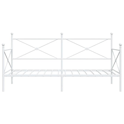 Day Bed without Mattress White 107x203 cm Steel