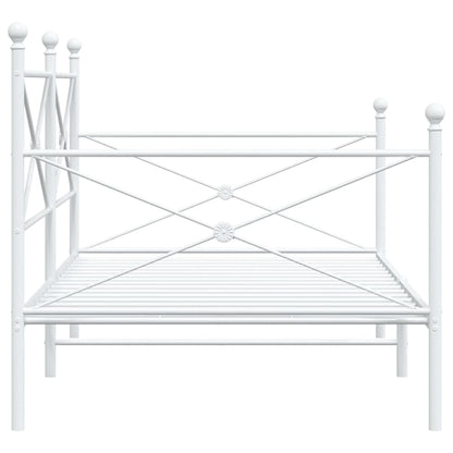 Day Bed without Mattress White 107x203 cm Steel