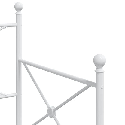 Daybed with Trundle without Mattress White 90x190 cm Steel