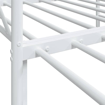 Daybed with Trundle without Mattress White 90x190 cm Steel