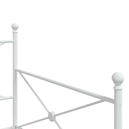 Daybed with Trundle without Mattress White 100x200 cm Steel