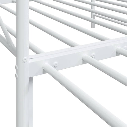 Daybed with Trundle without Mattress White 100x200 cm Steel