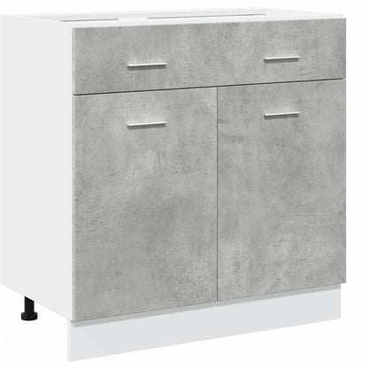 7 Piece Bathroom Furniture Set Lyon Concrete Grey Engineered Wood