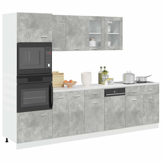 7 Piece Bathroom Furniture Set Lyon Concrete Grey Engineered Wood