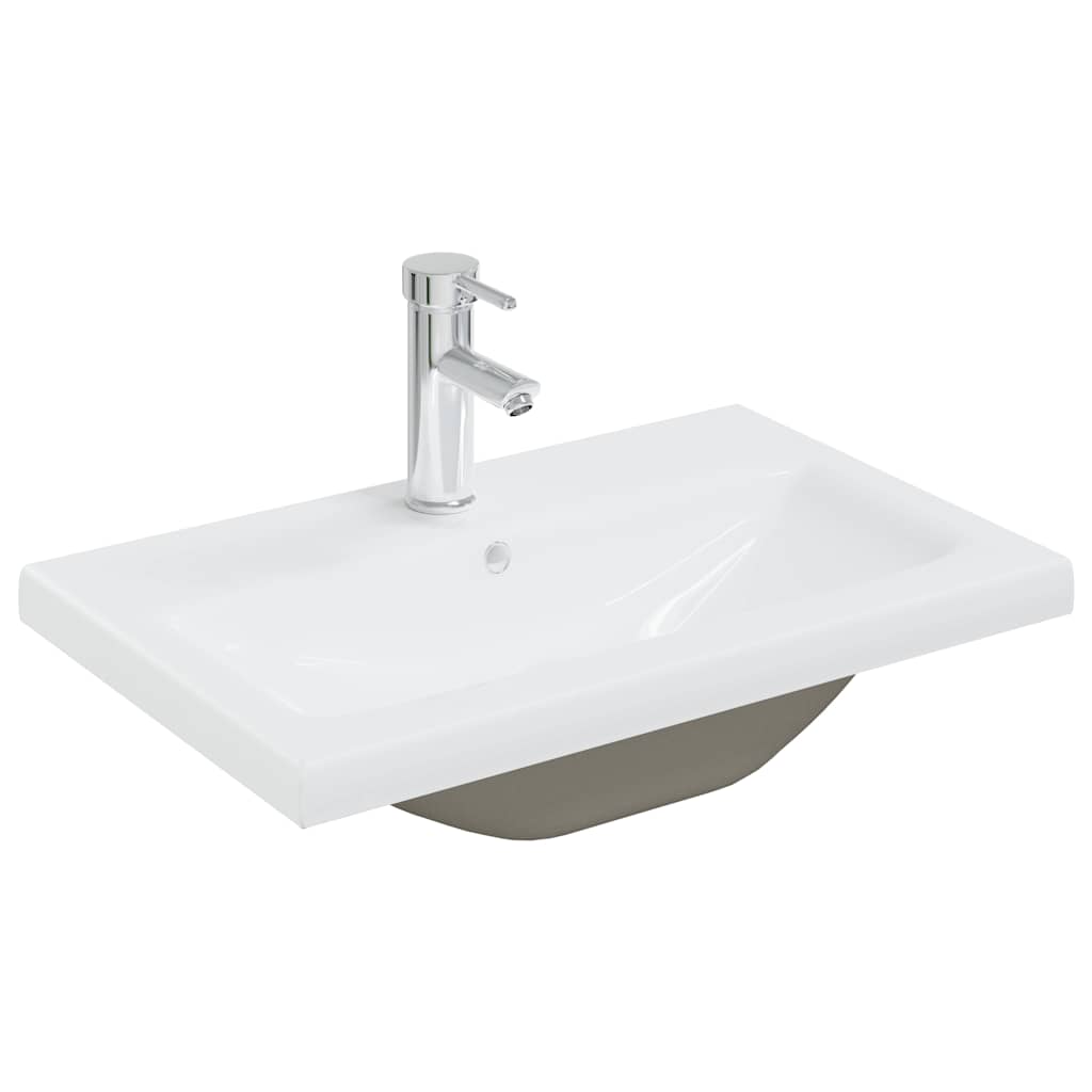 Bathroom Sink Cabinet with Built-in Basin and Faucet Concrete Grey