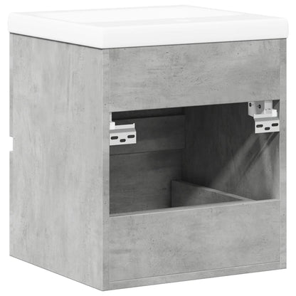2 Piece Bathroom Furniture Set Concrete Grey Engineered Wood
