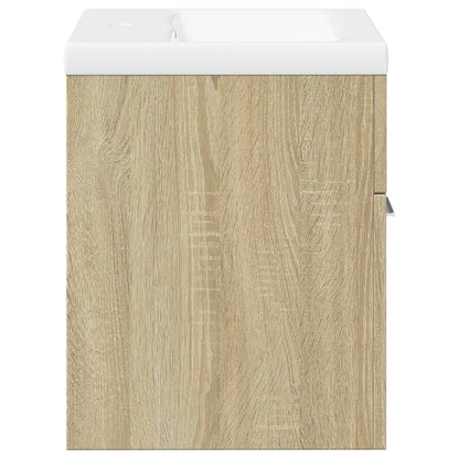 Bathroom Sink Cabinet with Built-in Basin Sonoma Oak