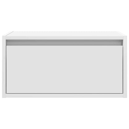 Wall-mounted Bedside Cabinets with LED Lights 2 pcs White