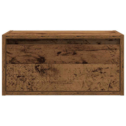 Wall-mounted Bedside Cabinet with LED Lights Old Wood