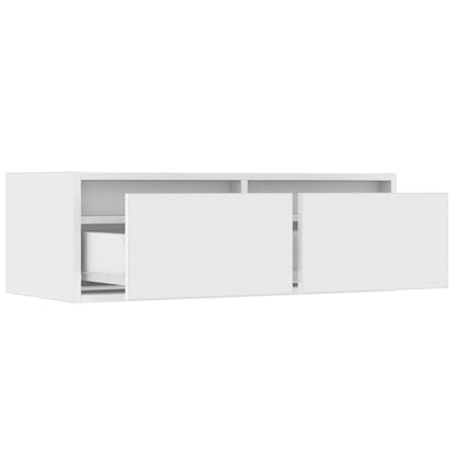 TV Cabinet with LED Lights White 75x35.5x25 cm