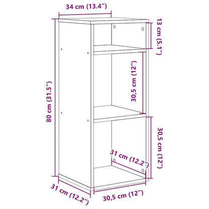 Book Cabinet Concrete Grey 34x31x80 cm Engineered Wood