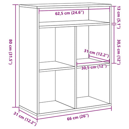 Book Cabinet Artisan Oak 66x31x80 cm Engineered Wood